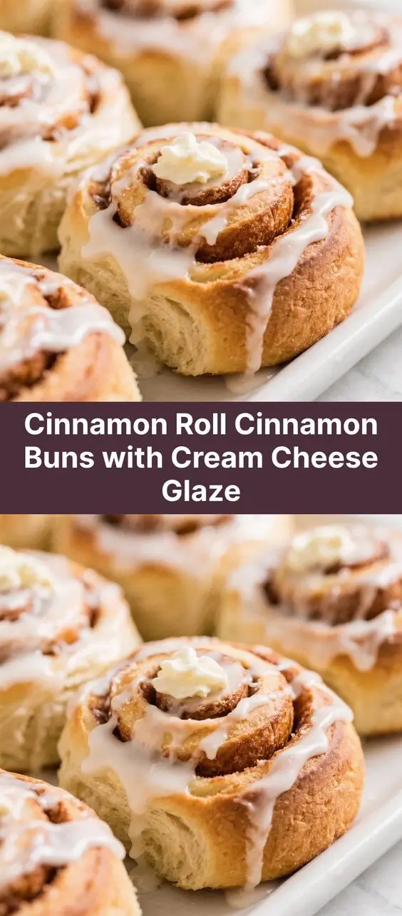 Cinnamon Roll Cinnamon Buns with Cream Cheese Glaze