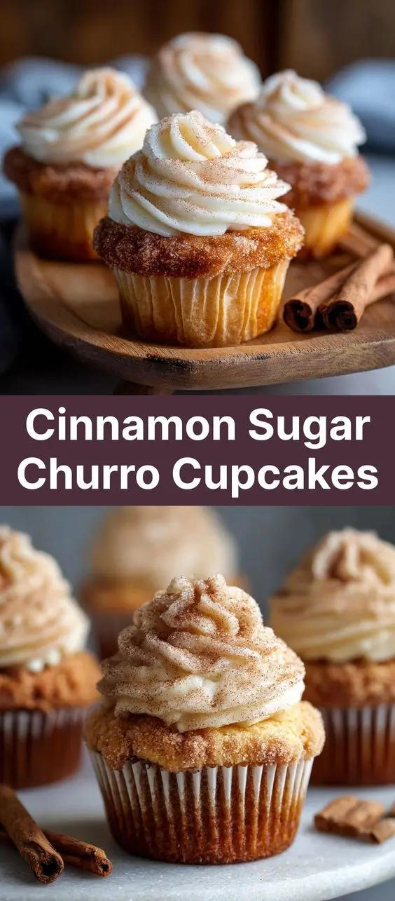 Cinnamon Sugar Churro Cupcakes