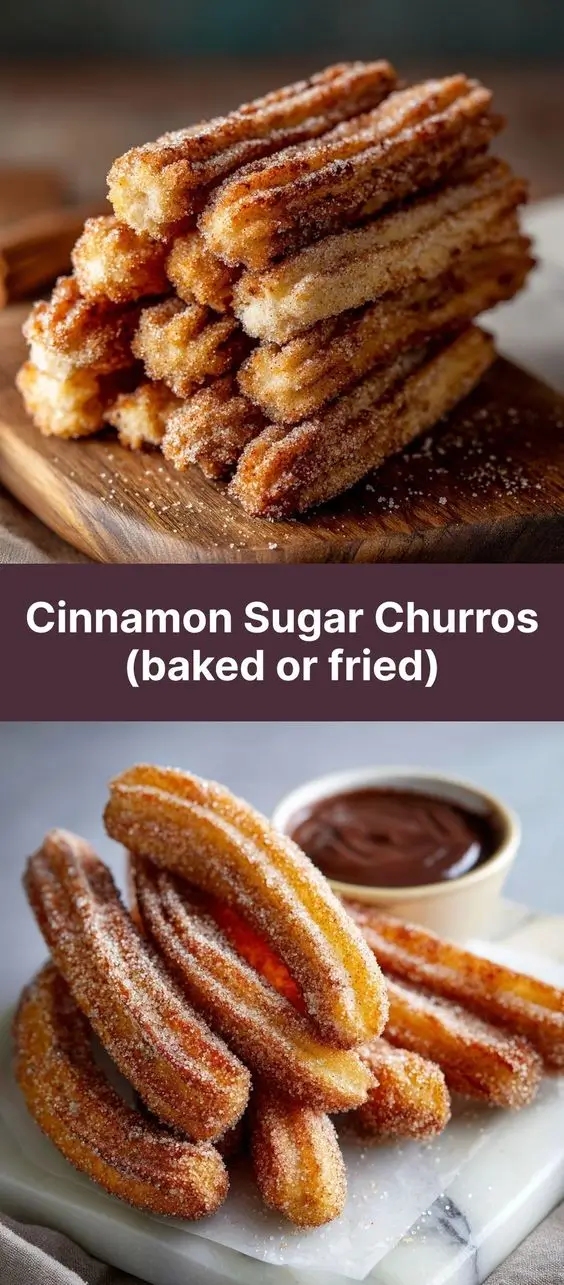 Cinnamon Sugar Churros (baked or fried)