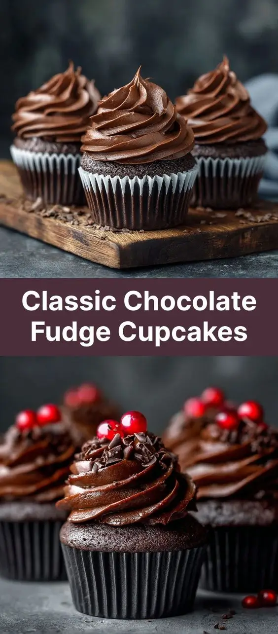 Classic Chocolate Fudge Cupcakes