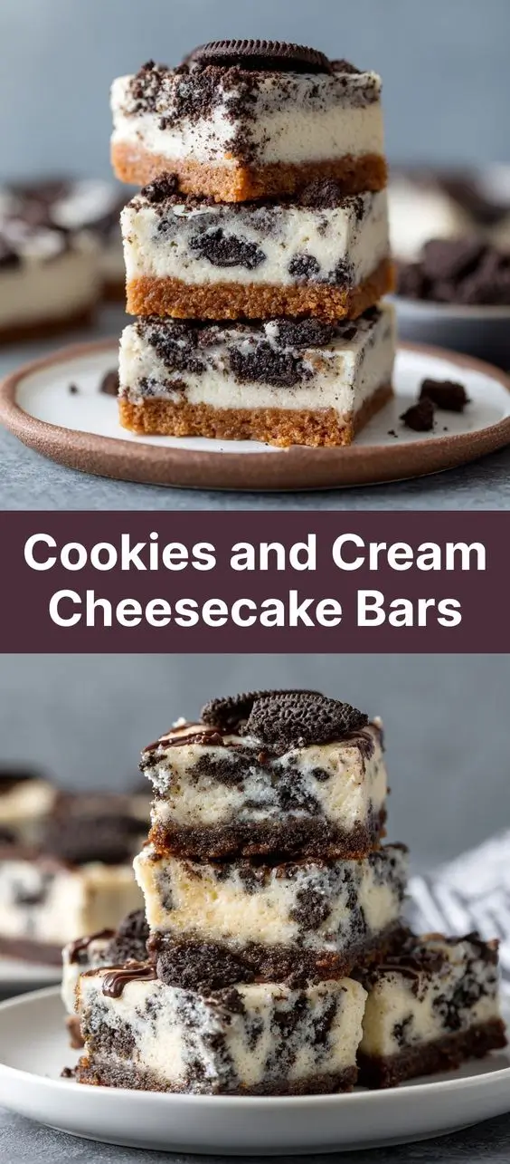 Cookies and Cream Cheesecake Bars