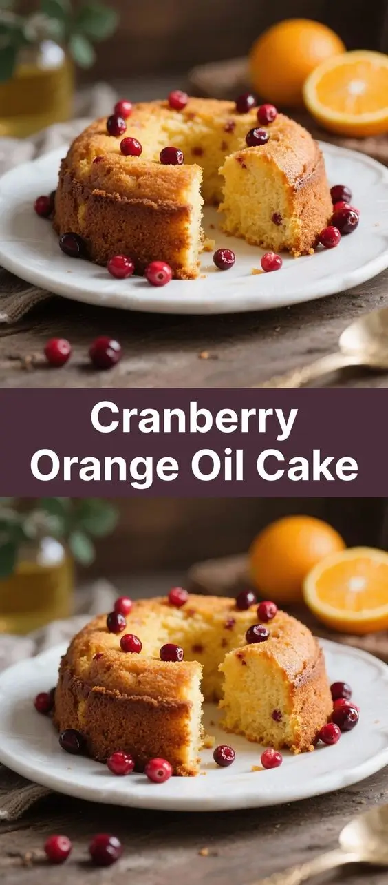 Cranberry Orange Oil Cake