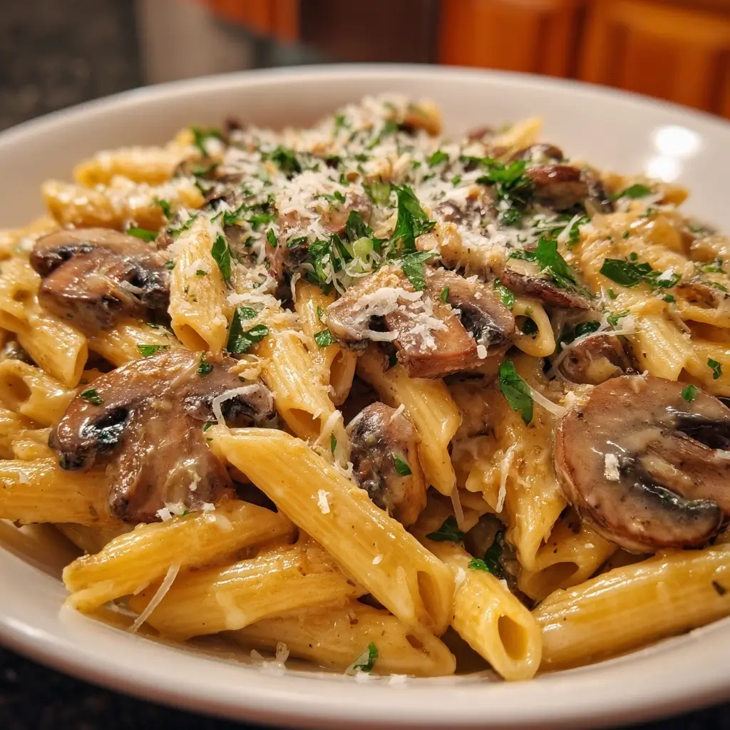 Creamy Garlic Mushroom Pasta