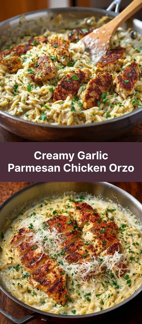 Creamy Garlic Parmesan Chicken Orzo