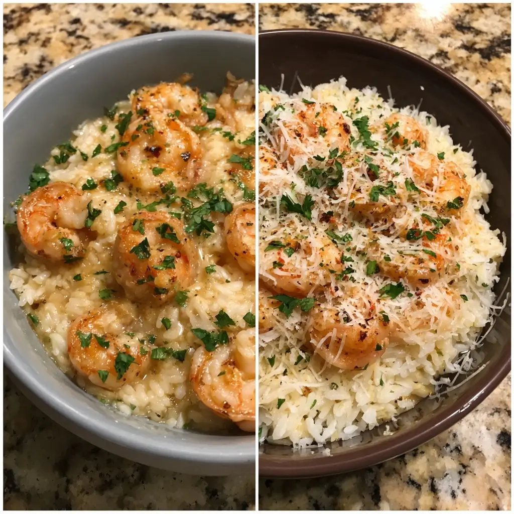 Creamy Garlic Parmesan Shrimp Rice