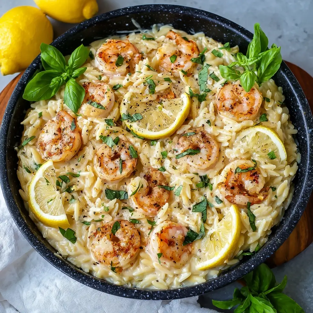 Creamy Lemon Shrimp Orzo