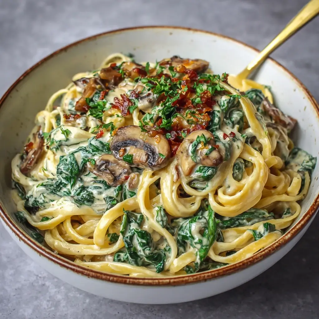 Creamy Spinach Mushroom Pasta
