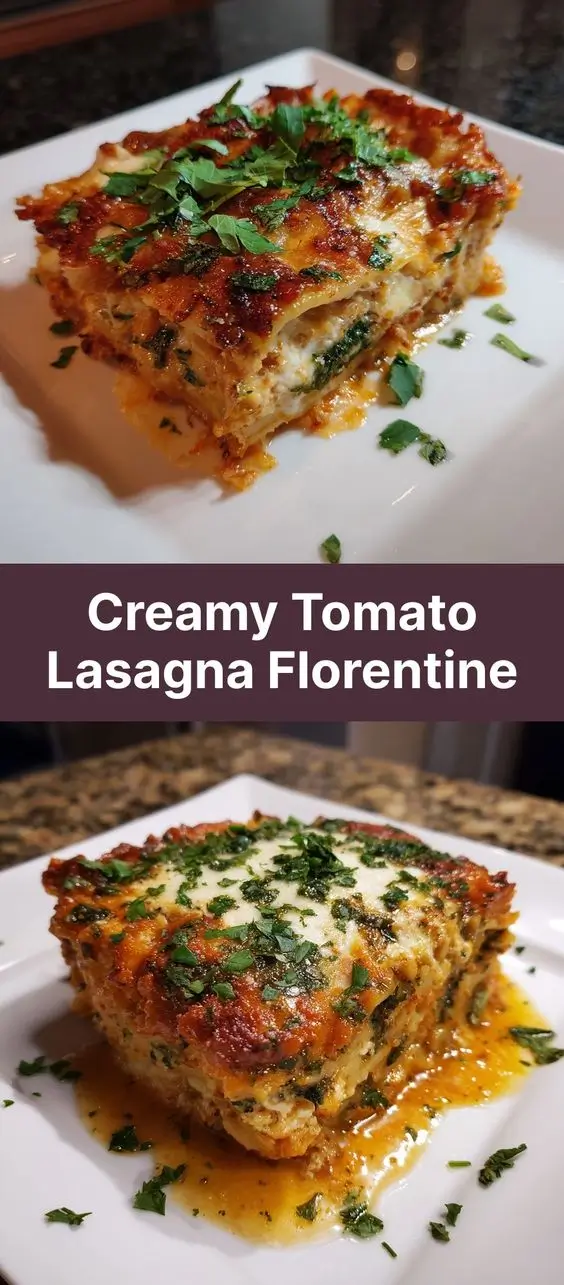 Creamy Tomato Lasagna Florentine