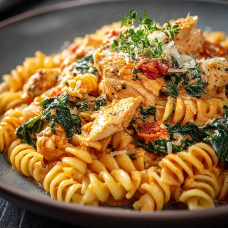 Creamy Tomato Spinach Chicken Pasta