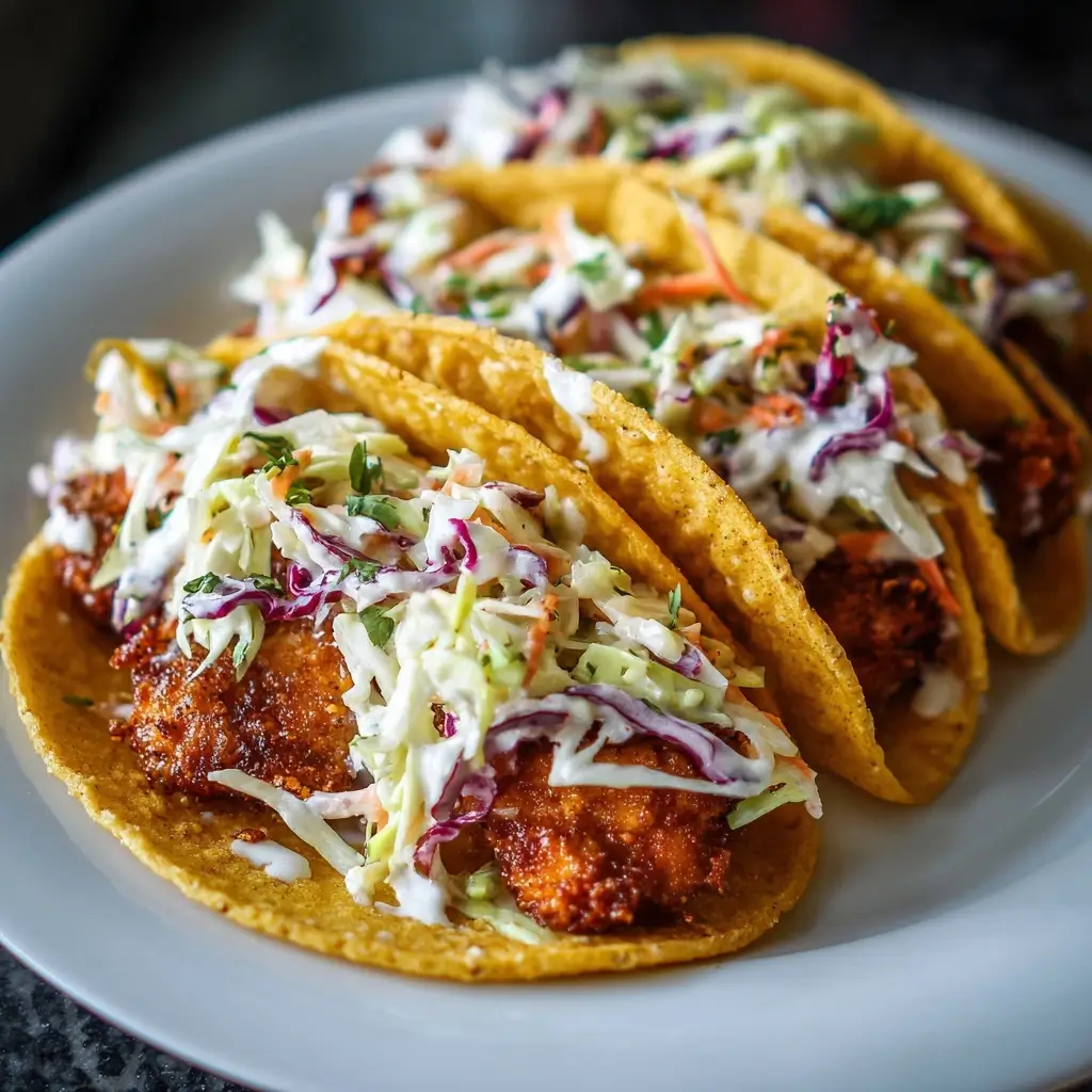 Crispy Chicken Tacos with Slaw