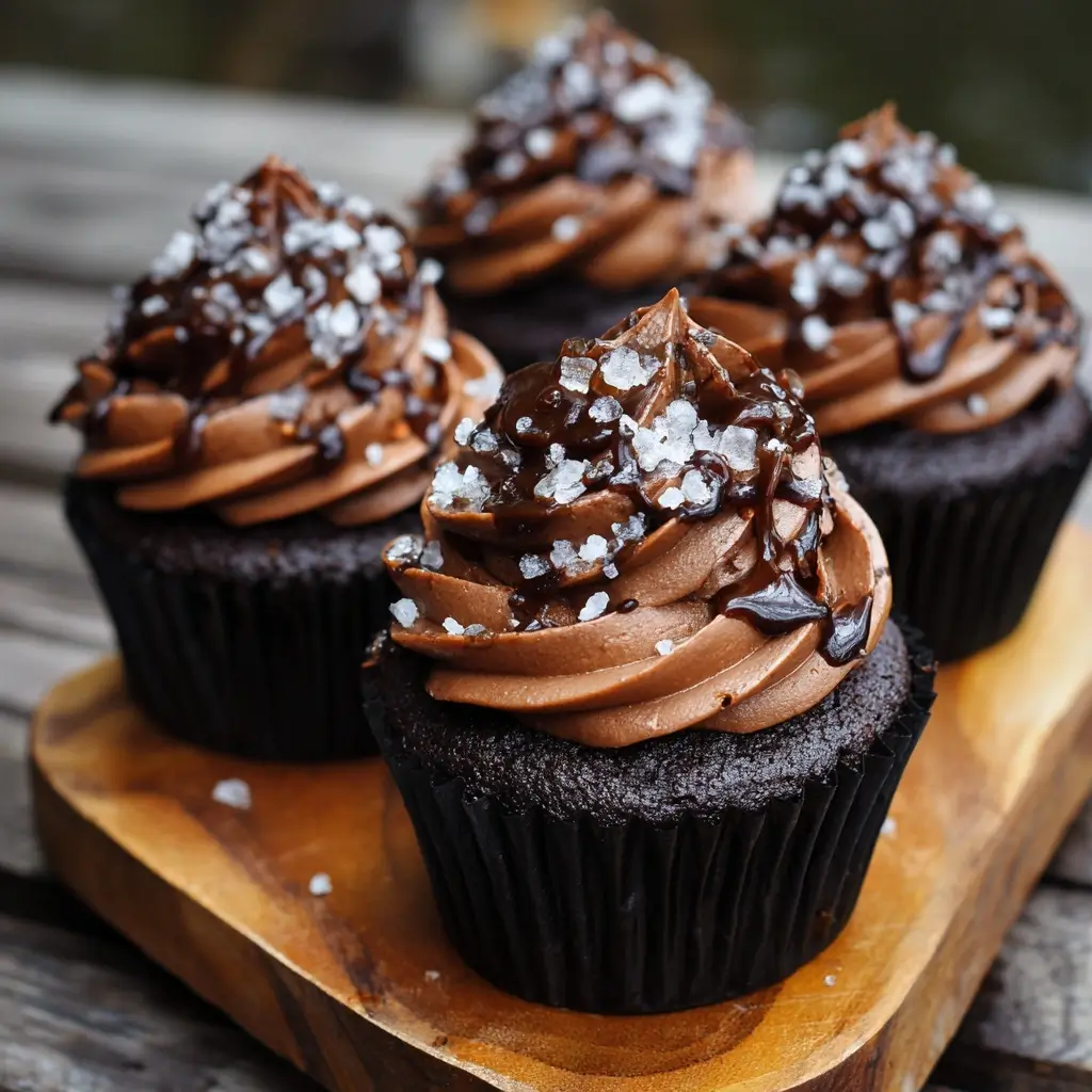 Dark Chocolate Sea Salt Cupcakes
