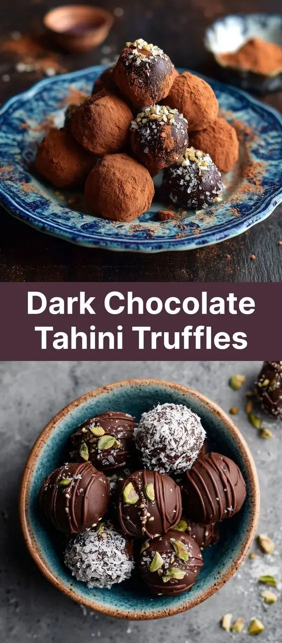 Dark Chocolate Tahini Truffles