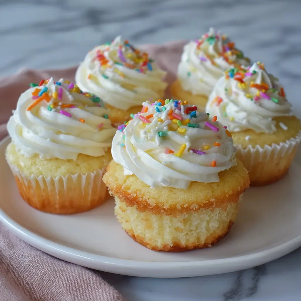 Five Ingredient Vanilla Cupcakes