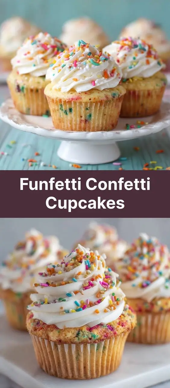 Funfetti Confetti Cupcakes