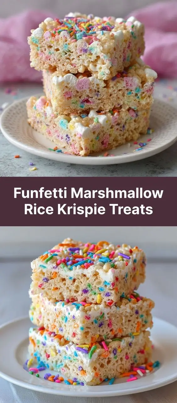 Funfetti Marshmallow Rice Krispie Treats