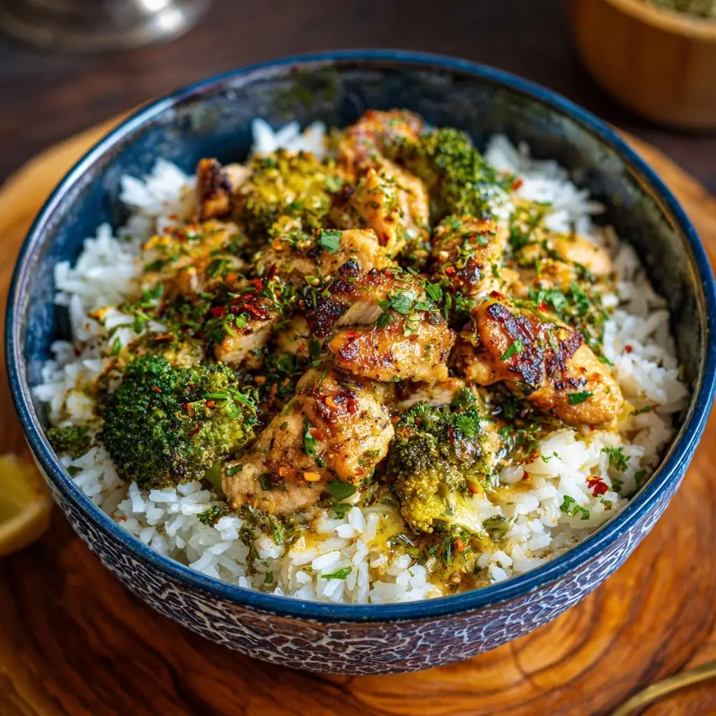 Garlic Butter Chicken Rice Bowl