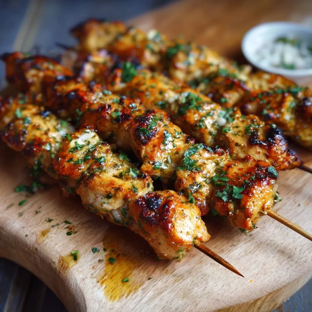 Garlic Butter Chicken Skewers