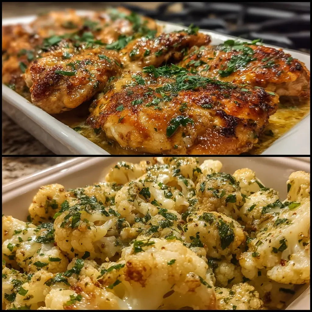 Garlic Butter Chicken and Cauliflower