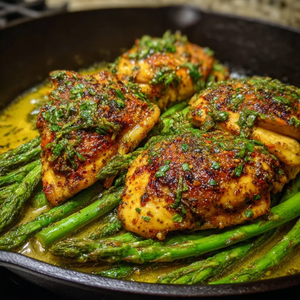Garlic Butter Chicken with Asparagus