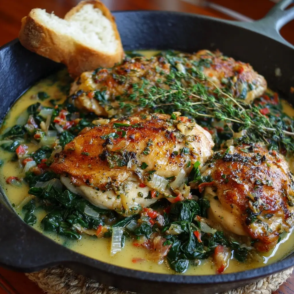 Garlic Butter Chicken with Swiss Chard