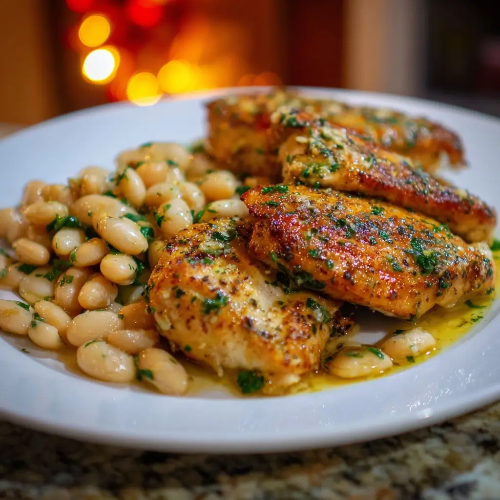 Garlic Butter Chicken with White Beans