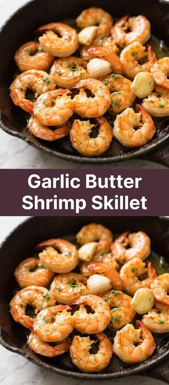 Garlic Butter Shrimp Skillet