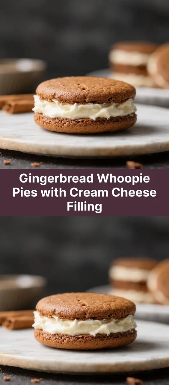 Gingerbread Whoopie Pies with Cream Cheese Filling