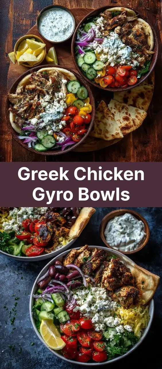 Greek Chicken Gyro Bowls