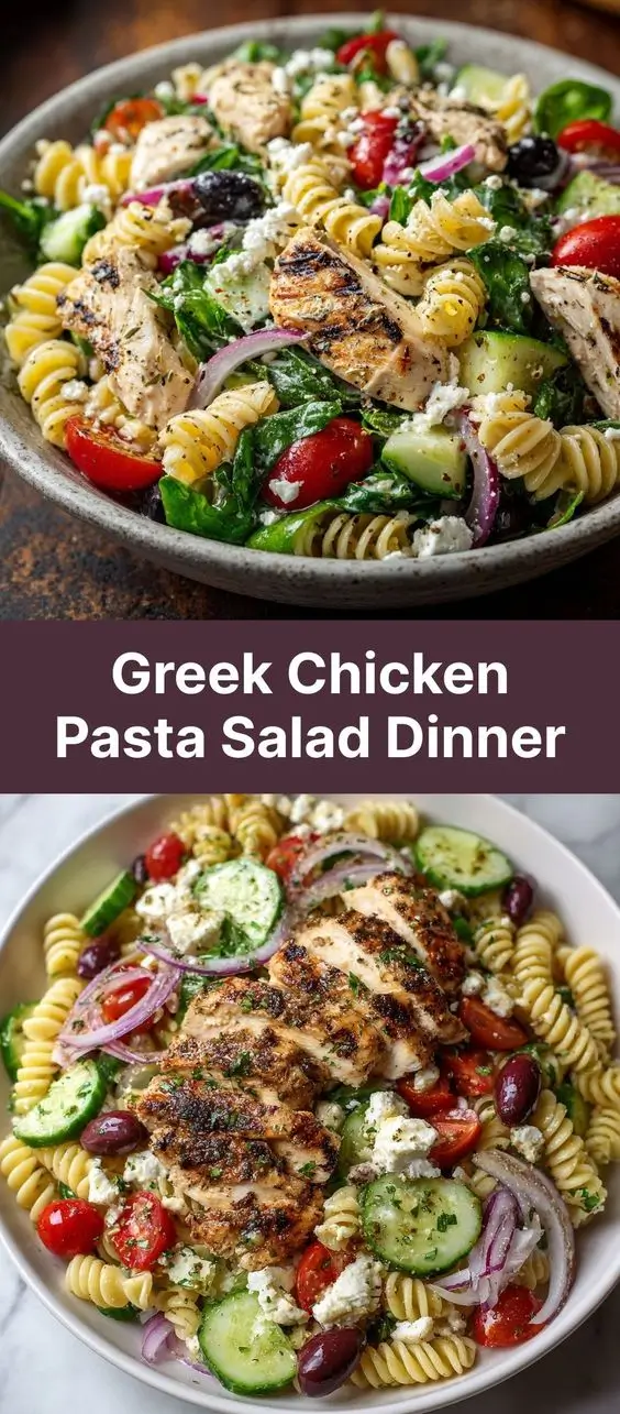 Greek Chicken Pasta Salad Dinner