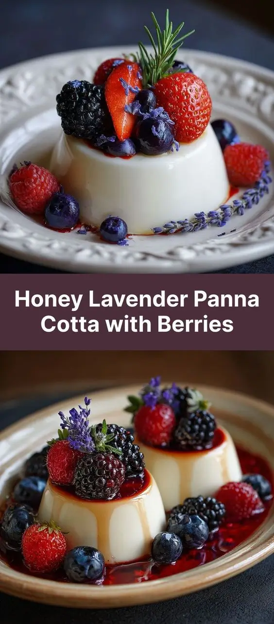 Honey Lavender Panna Cotta with Berries