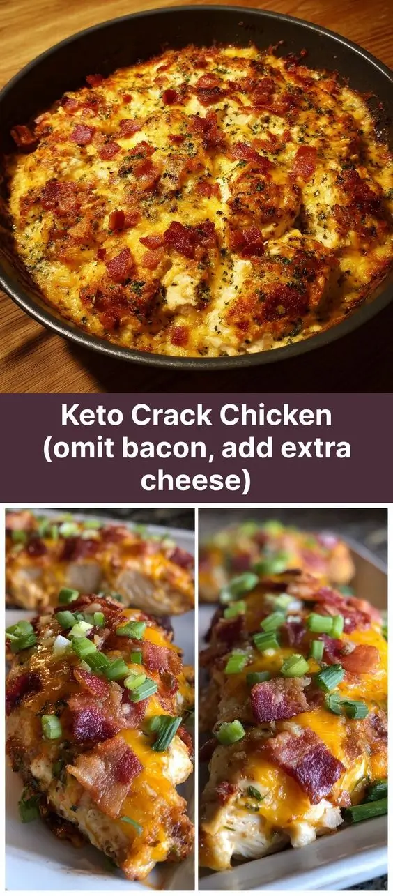 Keto Crack Chicken (omit bacon, add extra cheese)
