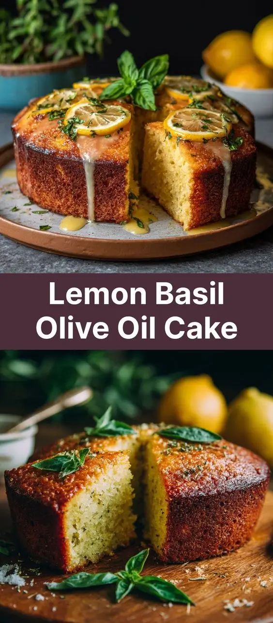 Lemon Basil Olive Oil Cake