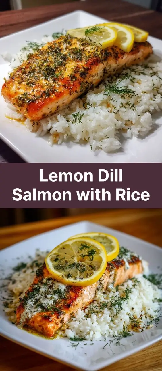 Lemon Dill Salmon with Rice