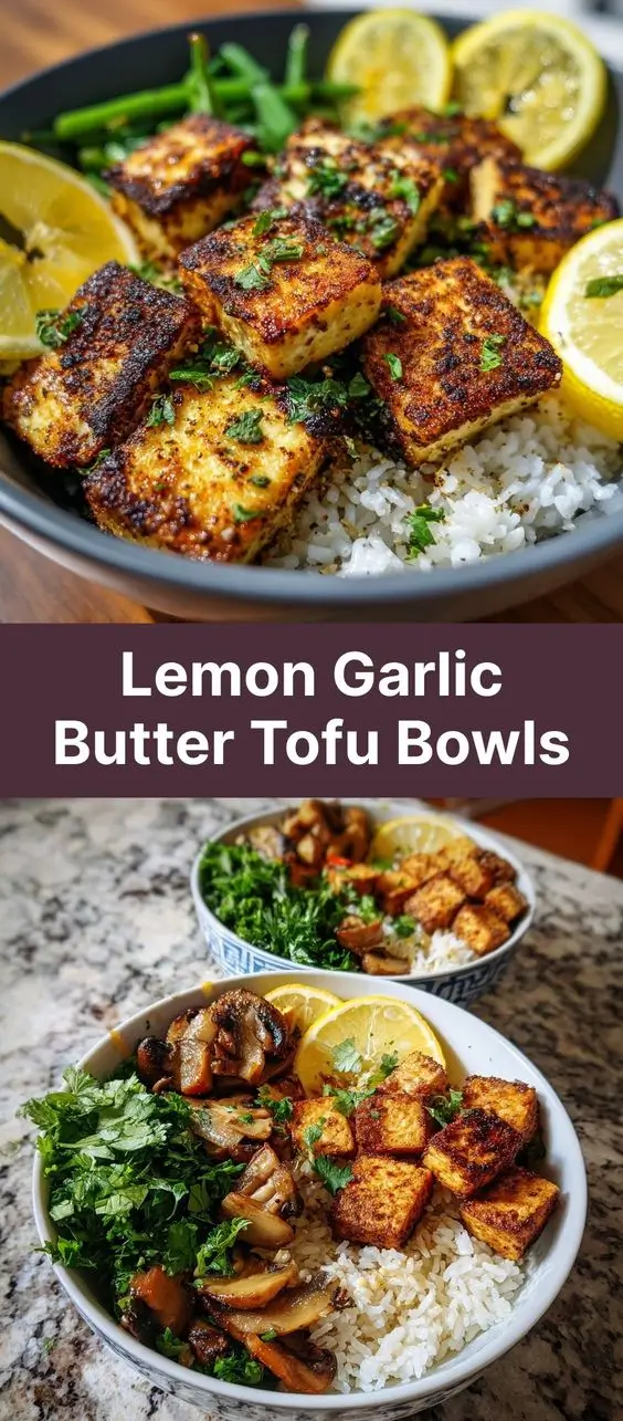 Lemon Garlic Butter Tofu Bowls