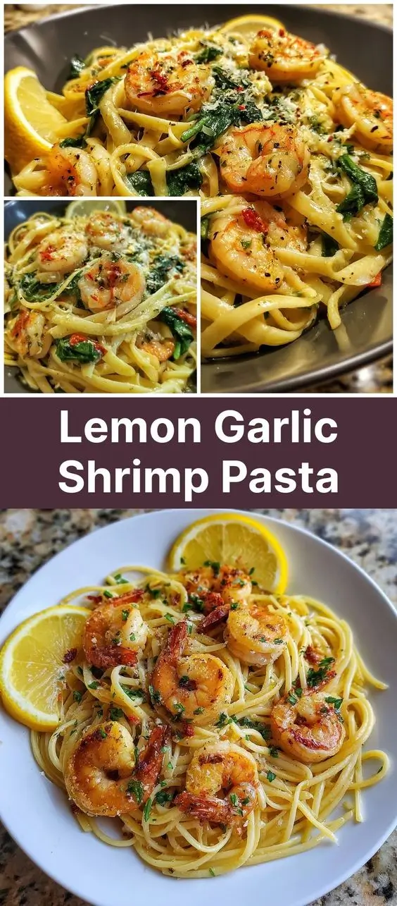 Lemon Garlic Shrimp Pasta
