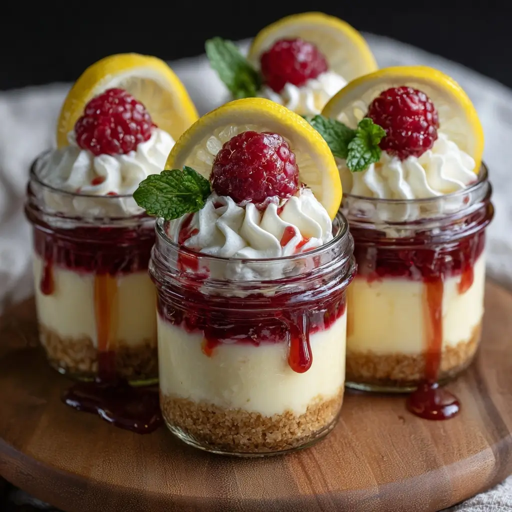 Lemon Raspberry Cheesecake Jars