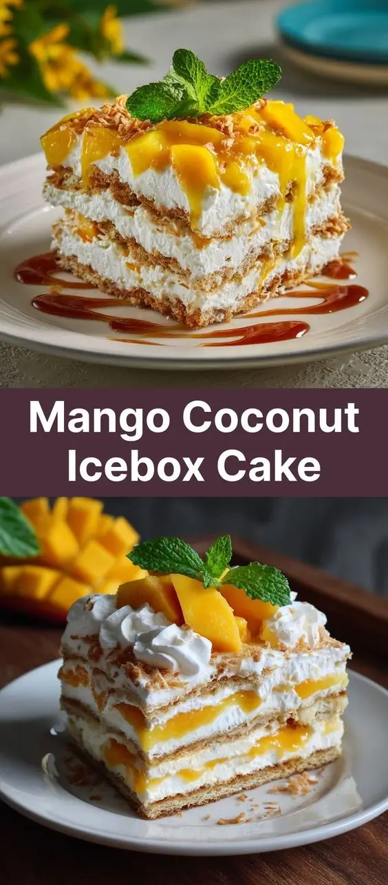 Mango Coconut Icebox Cake