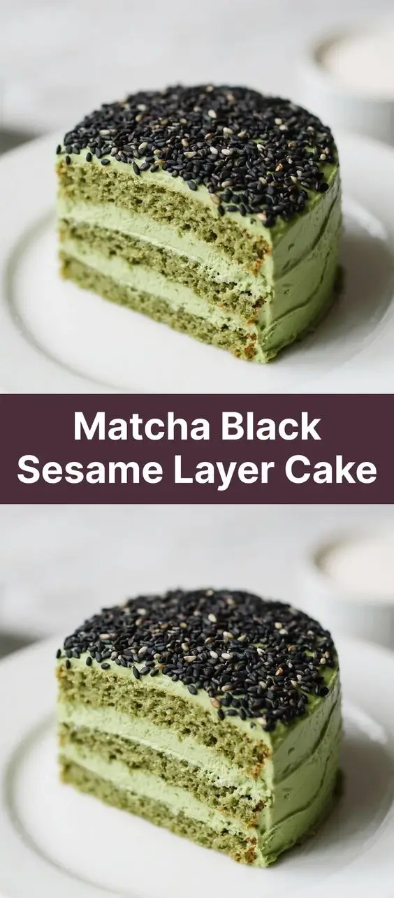 Matcha Black Sesame Layer Cake