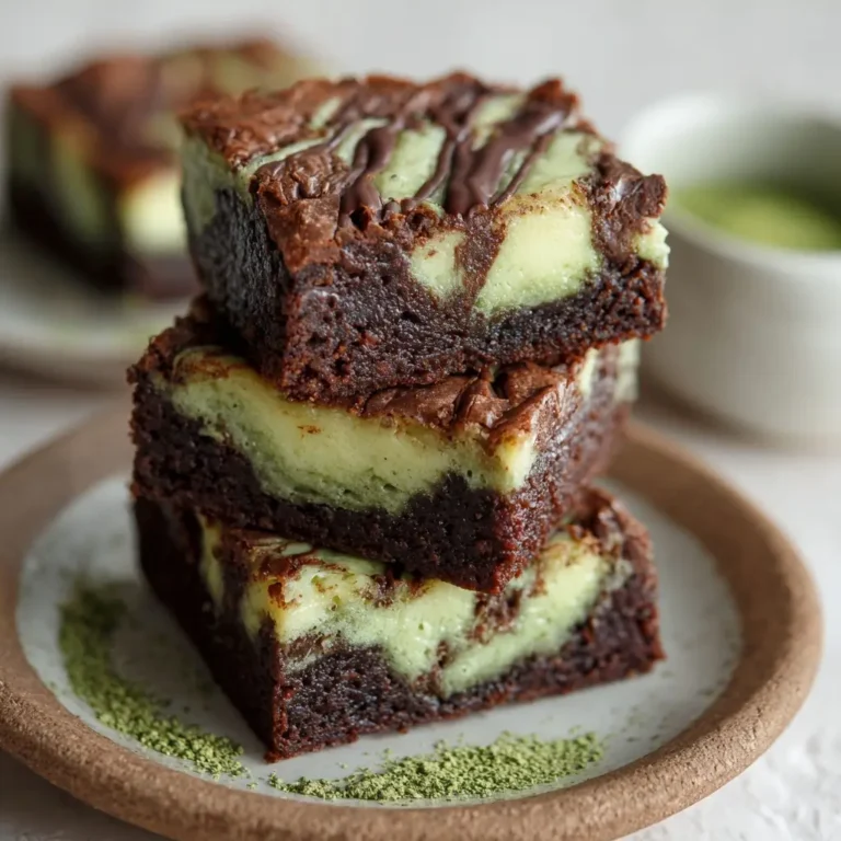 Matcha Cream Cheese Swirl Brownies