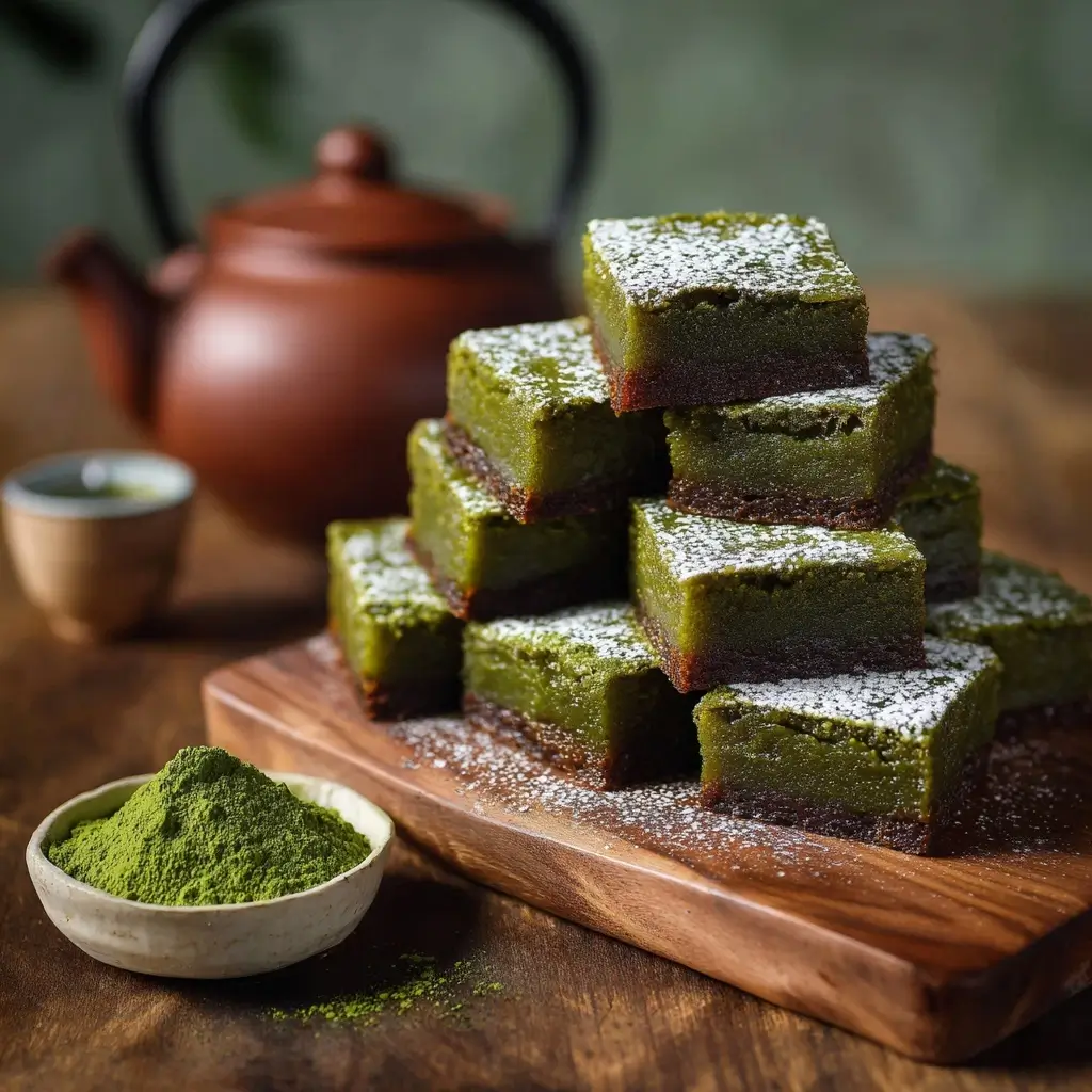 Matcha Mochi Brownies