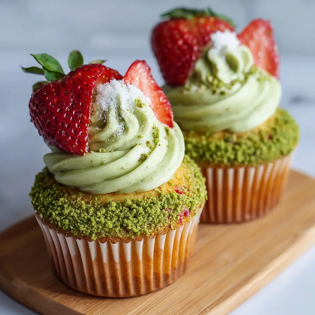 Matcha Strawberry Cupcakes