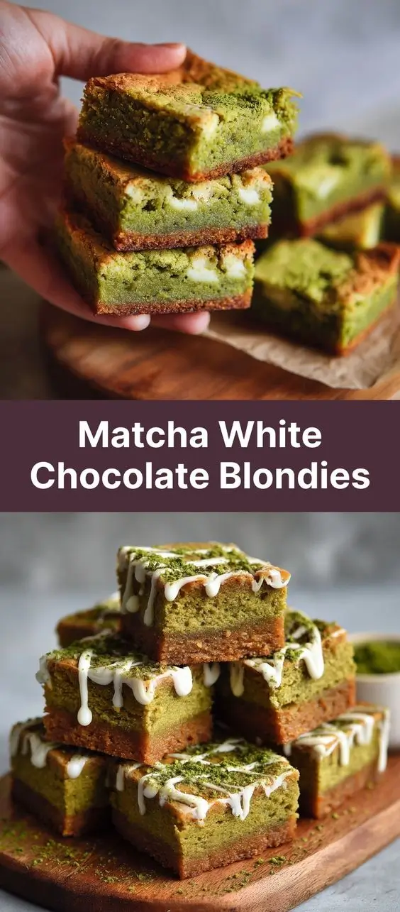 Matcha White Chocolate Blondies