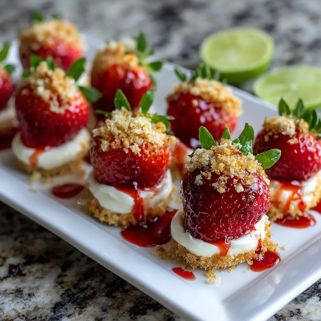 Mini Cheesecake Stuffed Strawberries