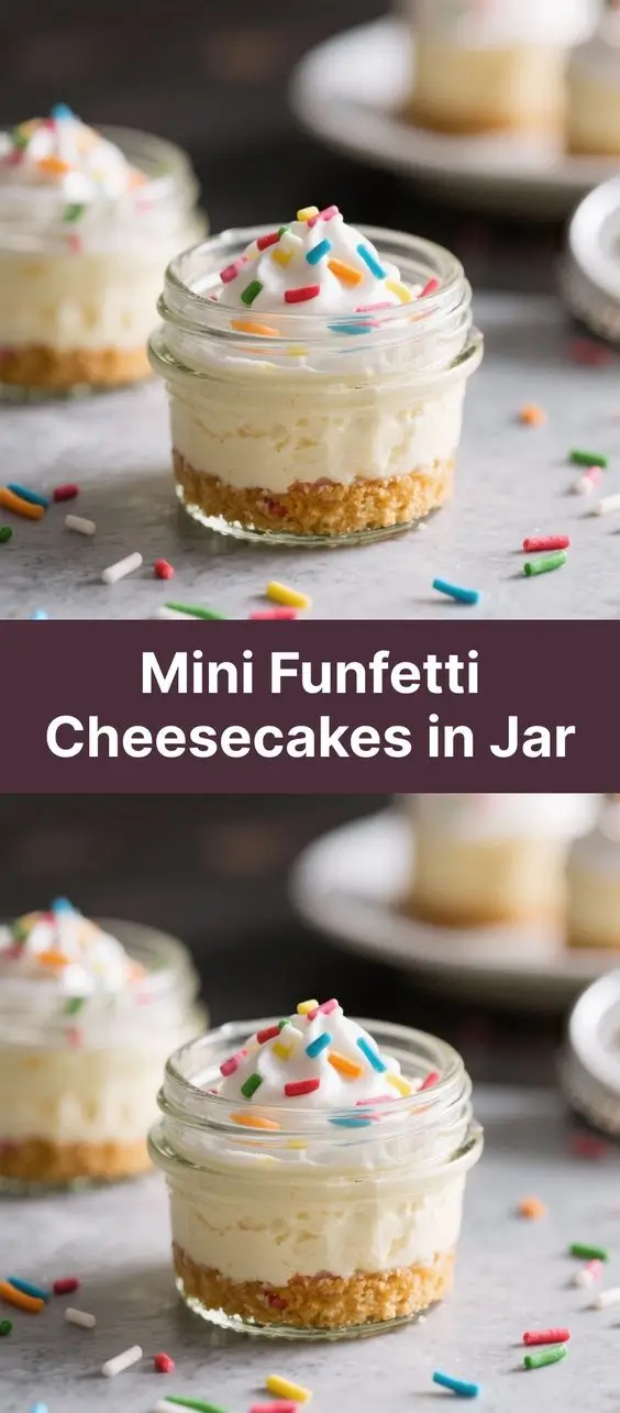 Mini Funfetti Cheesecakes in Jar