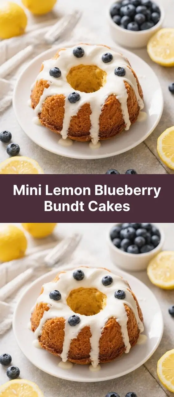 Mini Lemon Blueberry Bundt Cakes