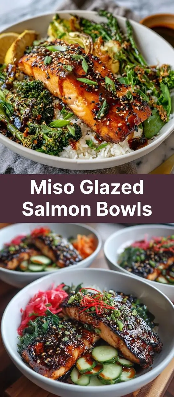 Miso Glazed Salmon Bowls