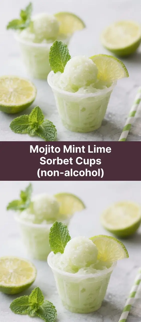 Mojito Mint Lime Sorbet Cups (non-alcohol)