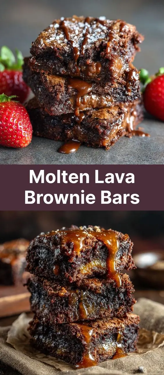 Molten Lava Brownie Bars