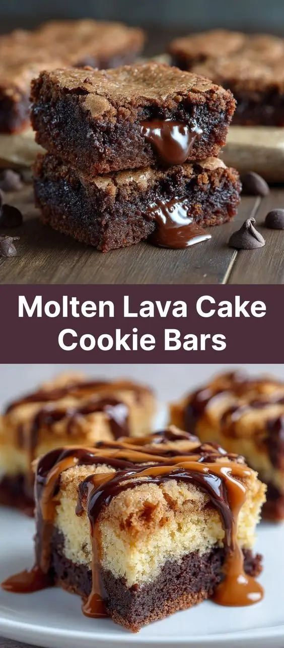 Molten Lava Cake Cookie Bars