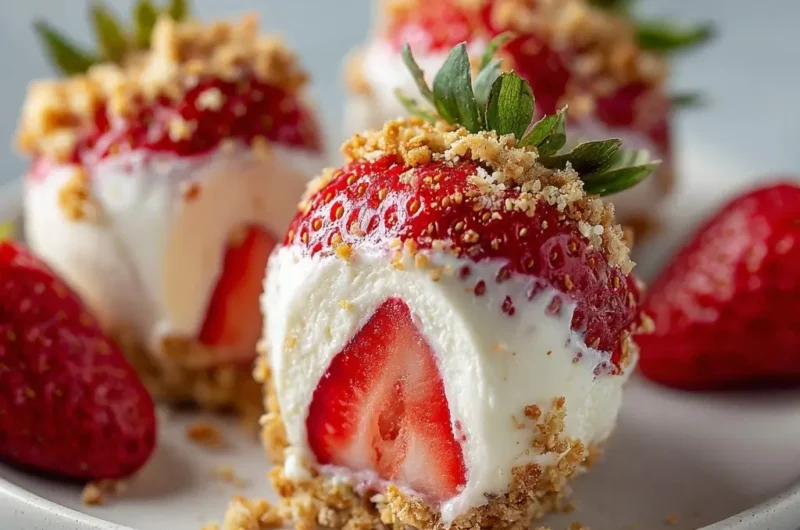 No-Bake Cheesecake Stuffed Strawberries
